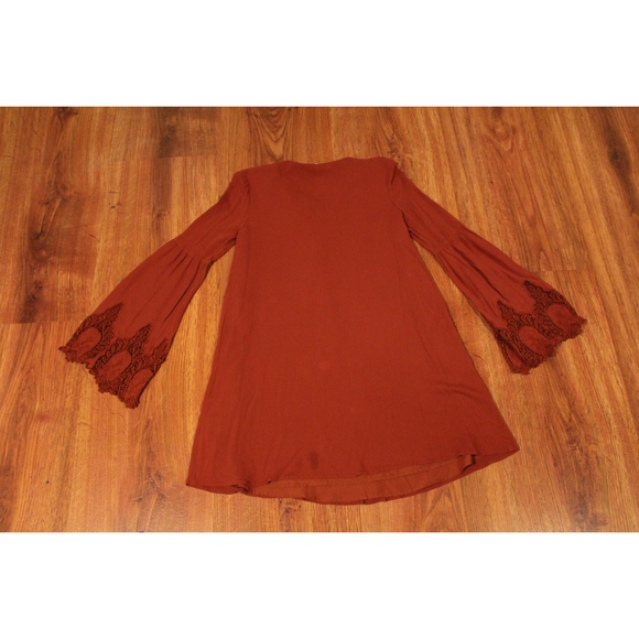 Rust Bell Sleeve Dress - Picture 3 of 4